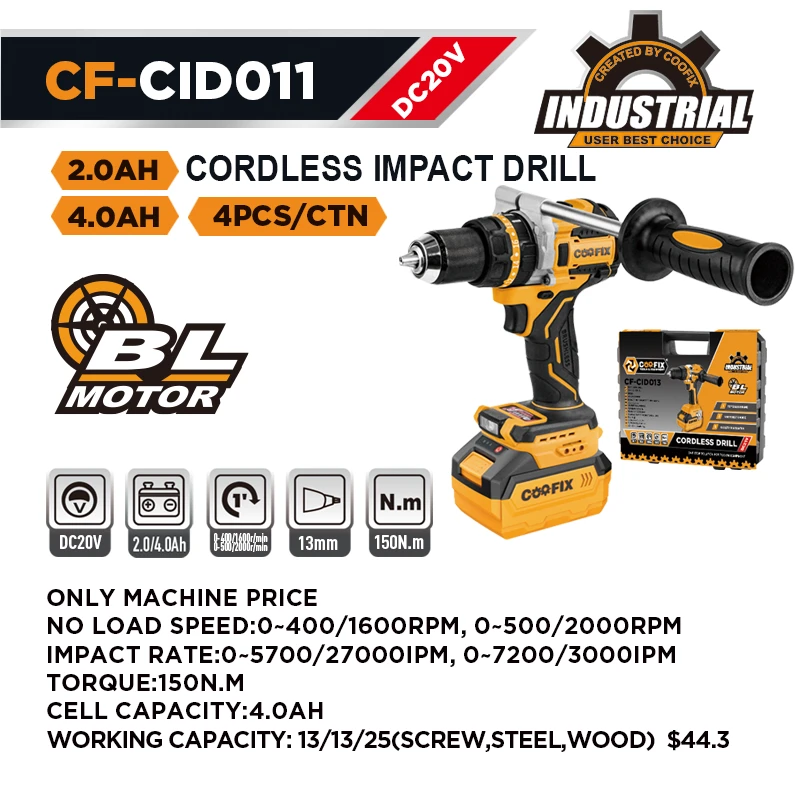 150N.m CORDLESS IMPACT DRILL factory